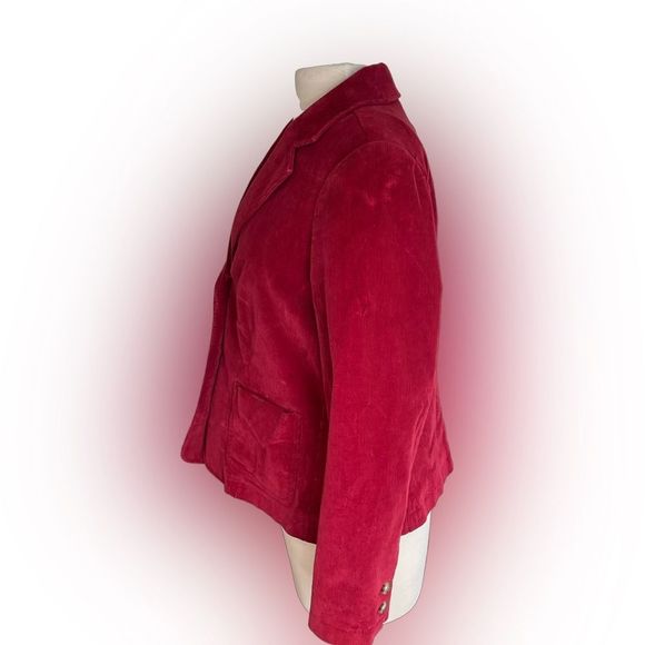 L.L.Bean Women’s Corduroy Blazer in Red Size 0 - Picture 2 of 4